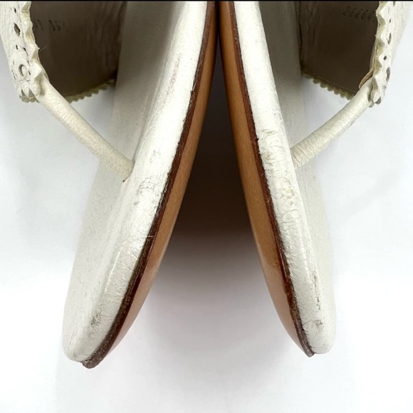 Balenciaga Arena Scalloped Trim Leather Gladiator Sandals SZ 36 1/2 Bone - Picture 4 of 11